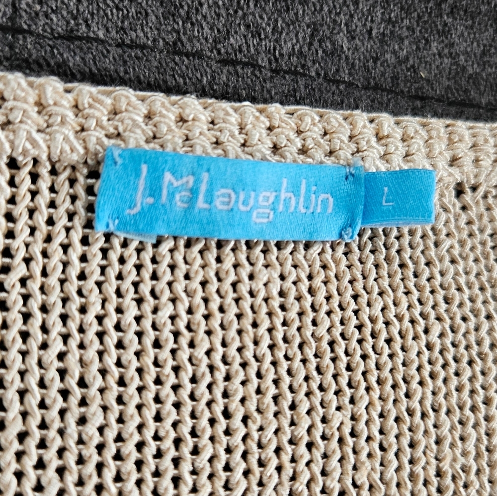 J McLaughlin Callum Sweater Knit V Neck Beige Size Large - Picture 3 of 7